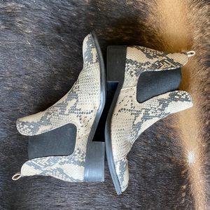 Steve Madden snake print booties